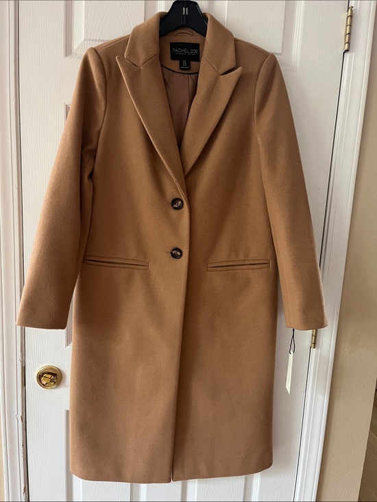 Rachel Zoe Jackets & Blazers - Rachel Zoe Camel Wool Blend Single-Breasted Long Coat